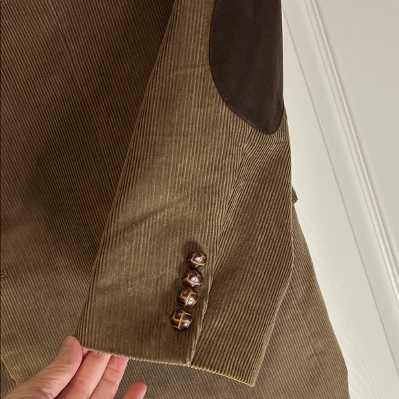 Lauren Ralph Lauren Men's Tan Corduroy Blazer 48" Sports Coat Elbow Patch - Picture 4 of 14